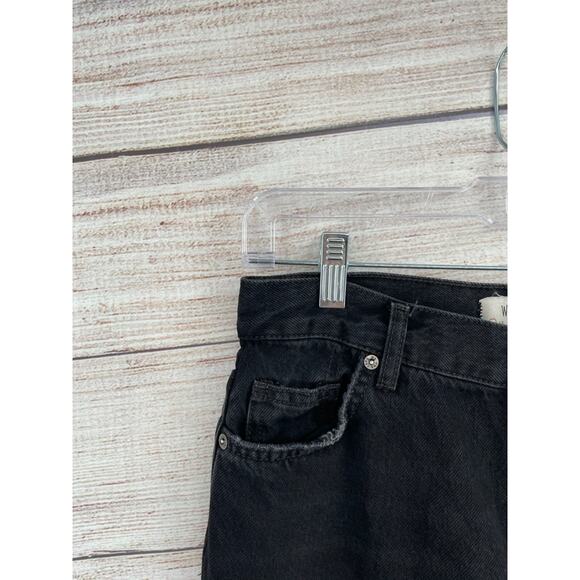 We the Free Distressed Button Fly Straight Leg Jeans‎ Women's Size 24 Black - Picture 7 of 16